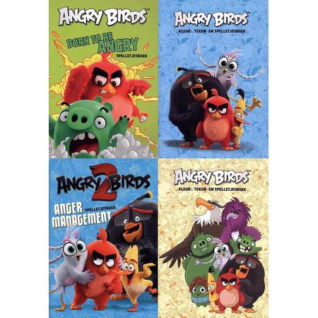 Angry Birds Spelletjesboek Pakket (4 verschillende boekjes) | Speelgoed voor kinderen jongens meisjes | Stripboek, Speelboek, Spelen, Kinderboek, Vakantieboek, Kleuren, Tekenen, Spelboek